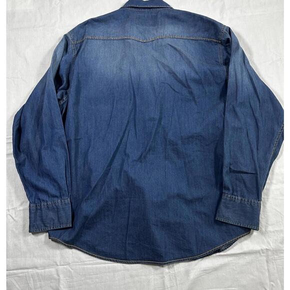 Roundtree&Yorke Denim Western Shirt Pearl Snap Women’s Size L - Picture 4 of 9